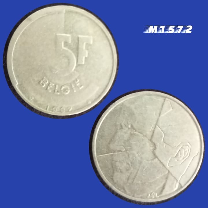 | Casa do Colecionador Moeda Bélgica - 5 Francos - Cobre-Alumínio-Níquel - 5,51g - 24mm - 1987 - Legenda em Holandês - M1572