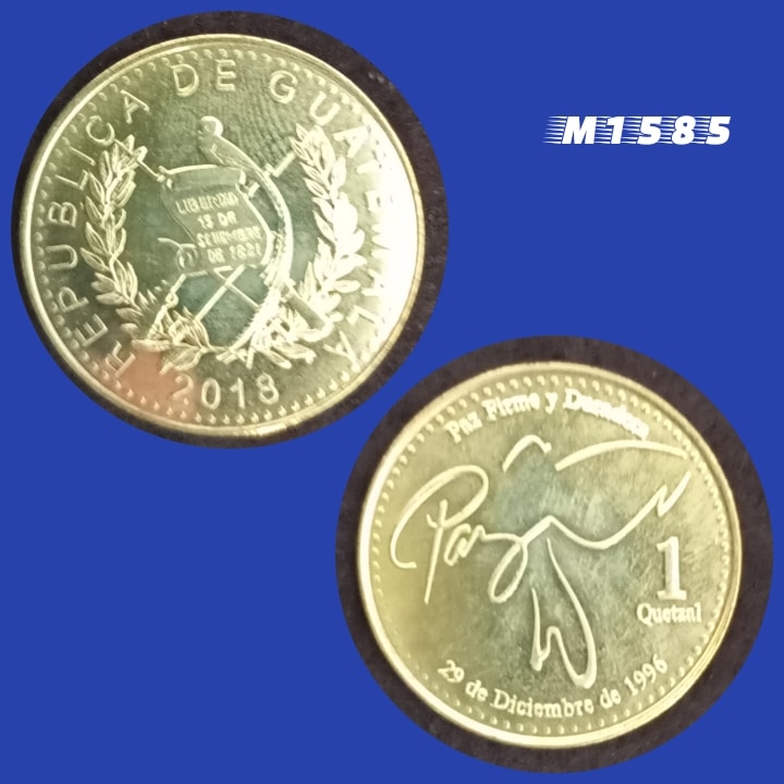 | Casa do Colecionador Moeda Guatemala - 1 Quetzal - Níquel-Latão - 5,5g - 24,25mm - 2018 - M1585