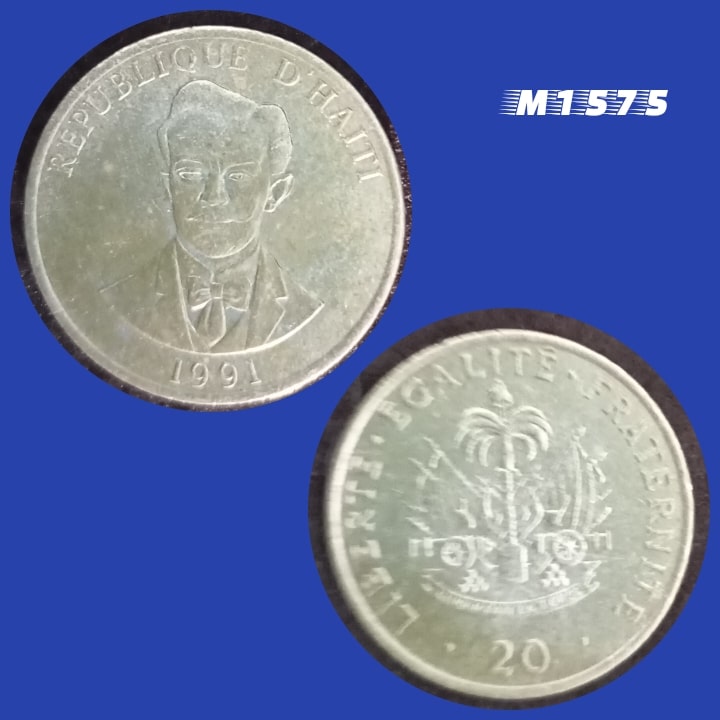| Casa do Colecionador Moeda Haiti - 20 Cêntimos - Cupro-Níquel - 7,5g - 26,2mm - 1991 - M1575