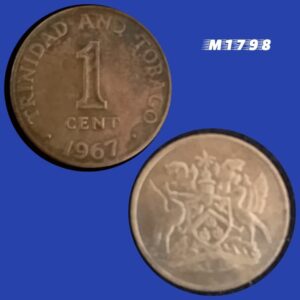 Moeda Trinidad e Tobago - 1 Cêntimo - Bronze - 1,95g - 17,8mm - 1966 - M1798