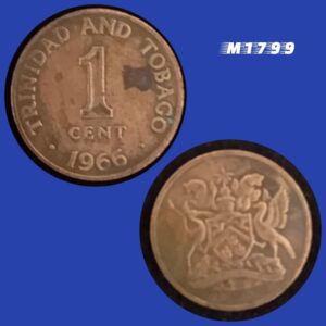 Moeda Trinidad e Tobago - 1 Cêntimo - Bronze - 1,95g - 17,8mm - 1966 - M1799