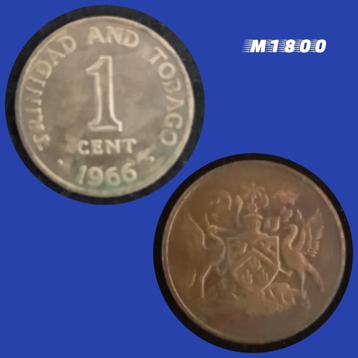 | Casa do Colecionador Moeda Trinidad e Tobago - 1 Cêntimo - Bronze - 1,95g - 17,8mm - 1966 - M1800