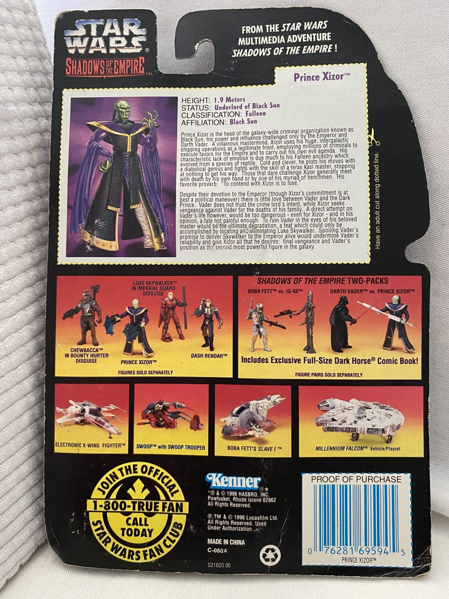 | Casa do Colecionador Prince Xizor Star Wars Shadows of the Empire Kenner 1996