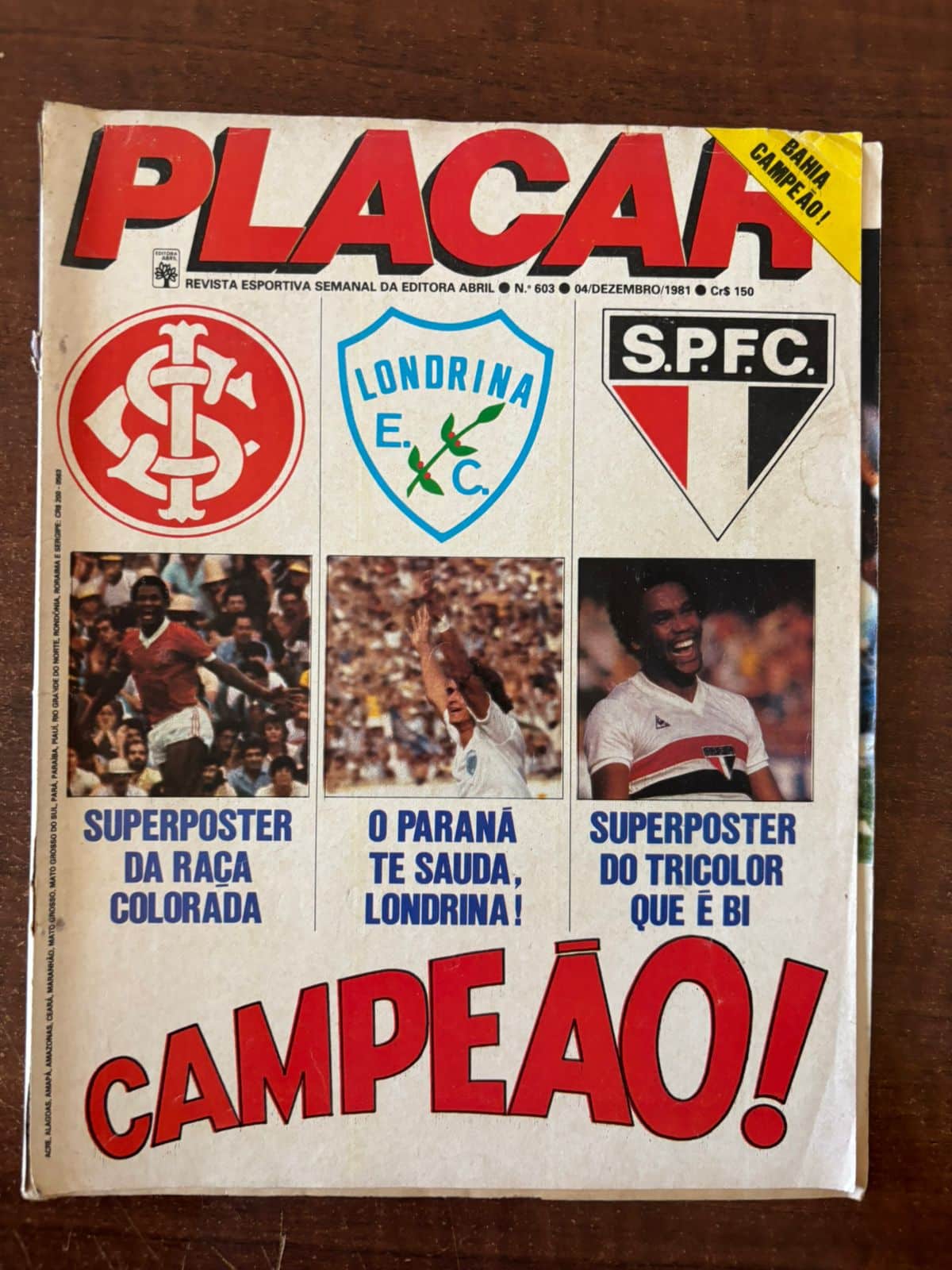 | Casa do Colecionador Revista Placar - N 603 - Dezembro 1981