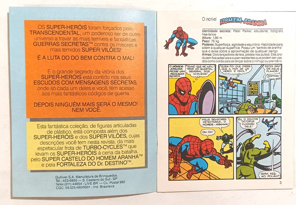 | Casa do Colecionador Secret Wars - Guerras Secretas com Álbum de Figurinhas e Gibi da Gulliver. Abril – 1986.