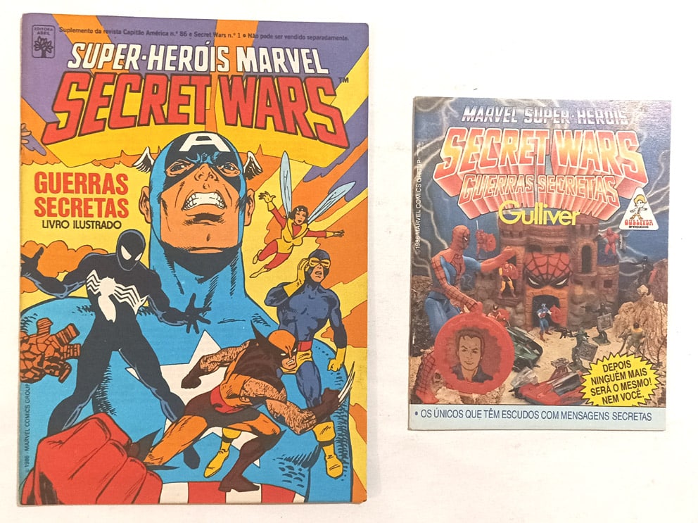 | Casa do Colecionador Secret Wars - Guerras Secretas com Álbum de Figurinhas e Gibi da Gulliver. Abril – 1986.