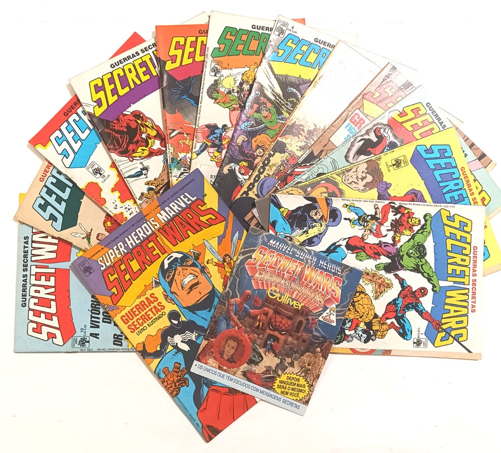 | Casa do Colecionador Secret Wars - Guerras Secretas com Álbum de Figurinhas e Gibi da Gulliver. Abril – 1986.