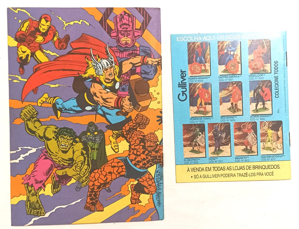 | Casa do Colecionador Secret Wars - Guerras Secretas com Álbum de Figurinhas e Gibi da Gulliver. Abril – 1986.