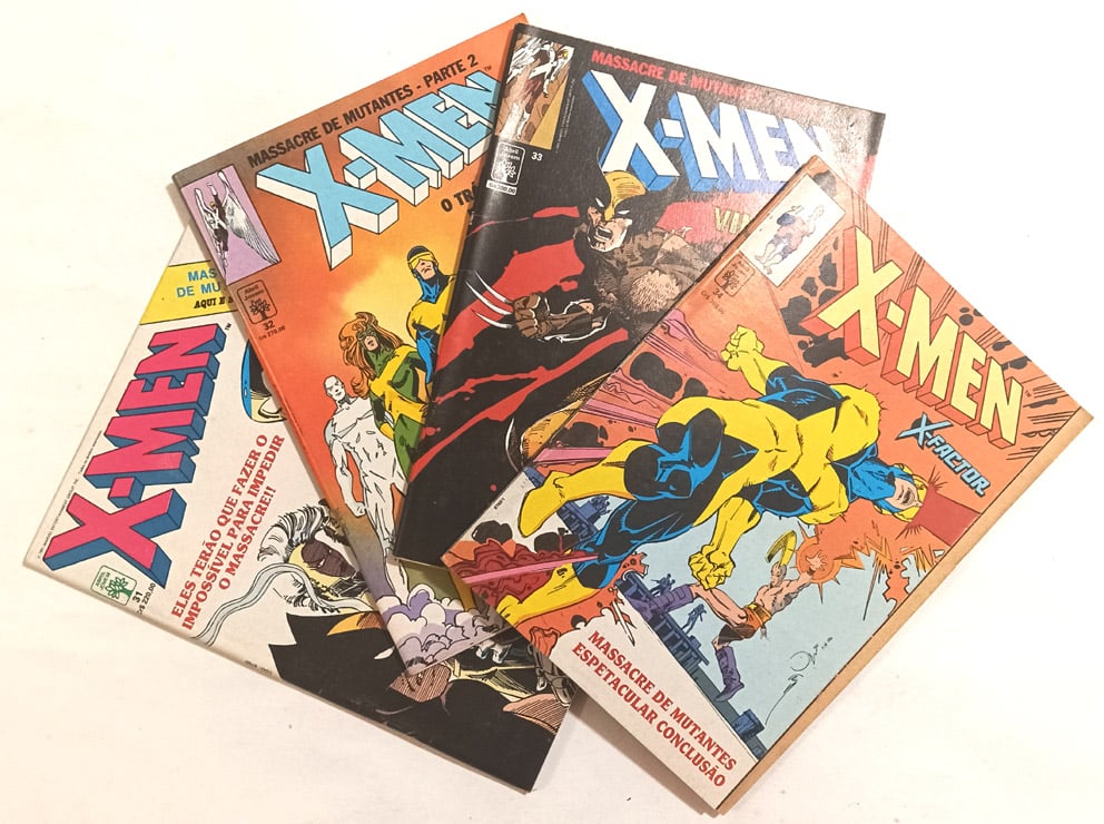 | Casa do Colecionador X-Men 1ª série, Massacre de Mutantes - n° 31,32,33 e 34. Abril- 1991.