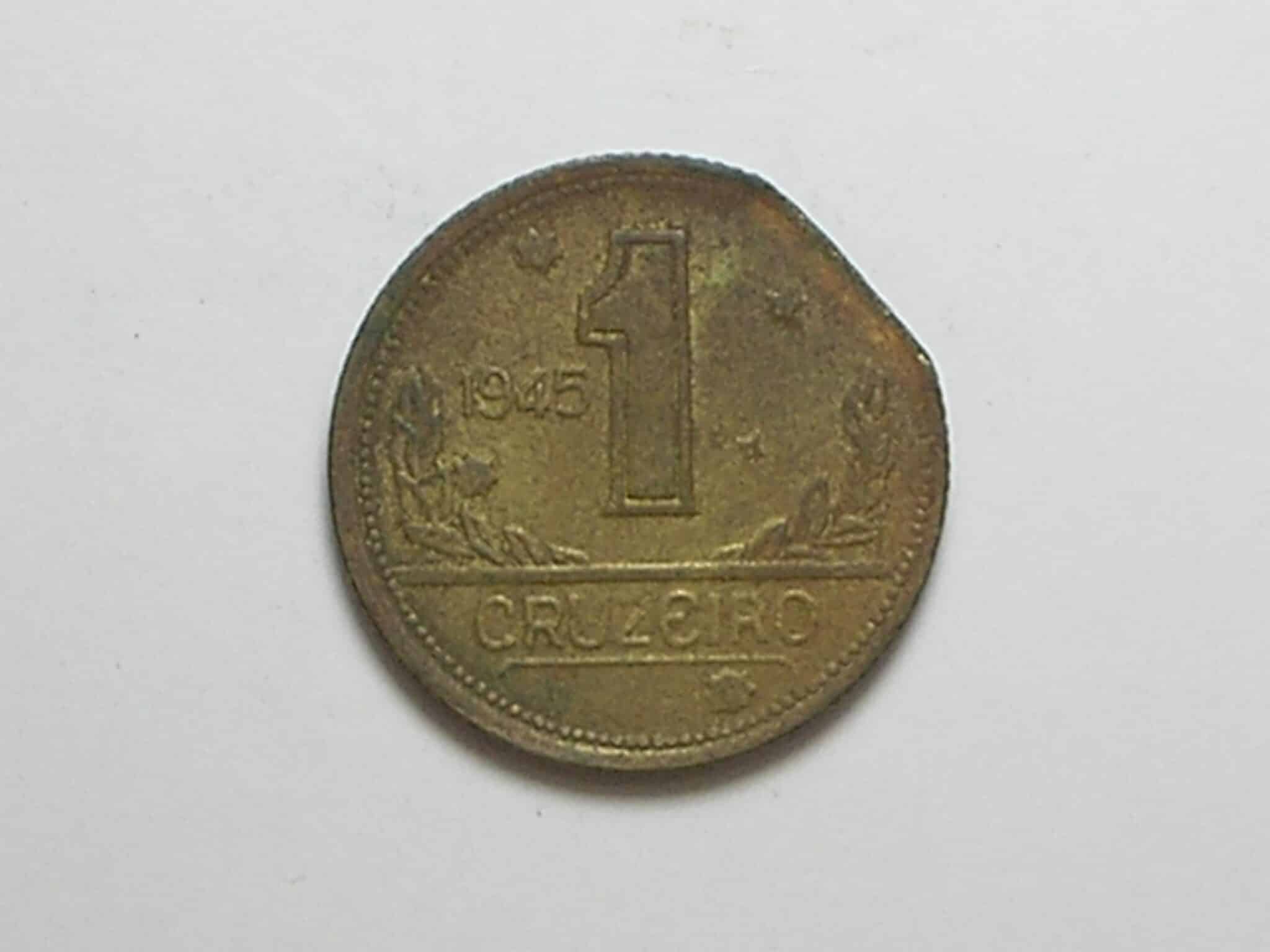 | Casa do Colecionador 1 Cruzeiro - 1945 com final de chapa - peça pra coleção