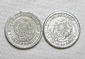 1 Cruzeiro - 1960 / 1960 / Reversos Inclinados Esquerda e Direita / Dificeis / Soberbas / Alb.Rev.