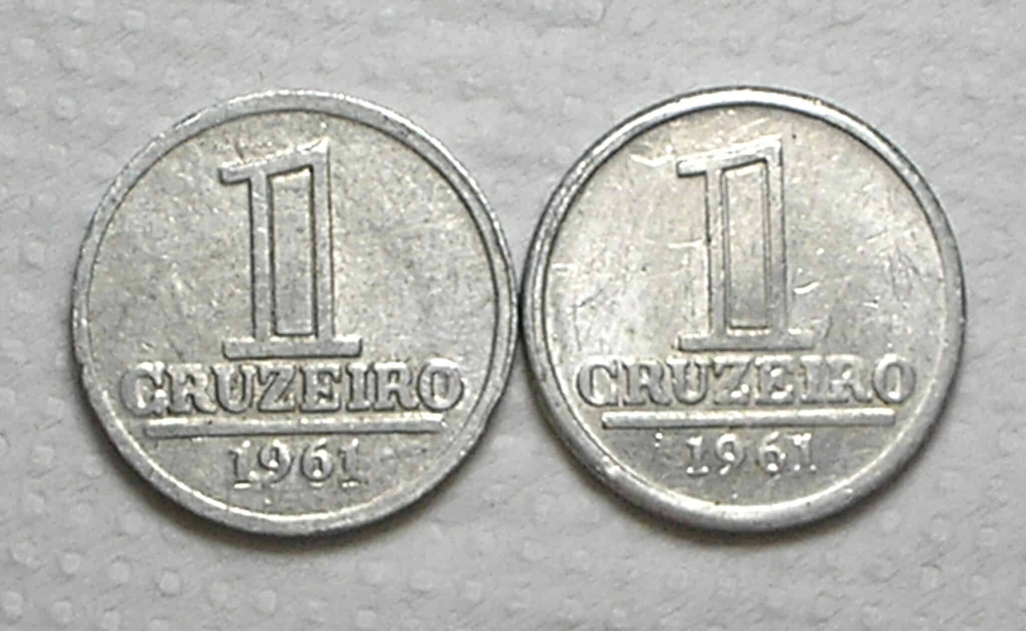 | Casa do Colecionador 1 Cruzeiro - 1961 / 1961 / Reversos Inclinados Esquerda e Direita / Dificeis / Mbc/Sob / Alb.Rev.