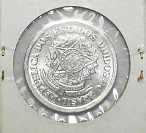 2 Cruzeiros 1957 / Reverso Muito Inclinado / Data Escassa - chave / Flor de Cunho / Raro aparecer / Alb.Rev.