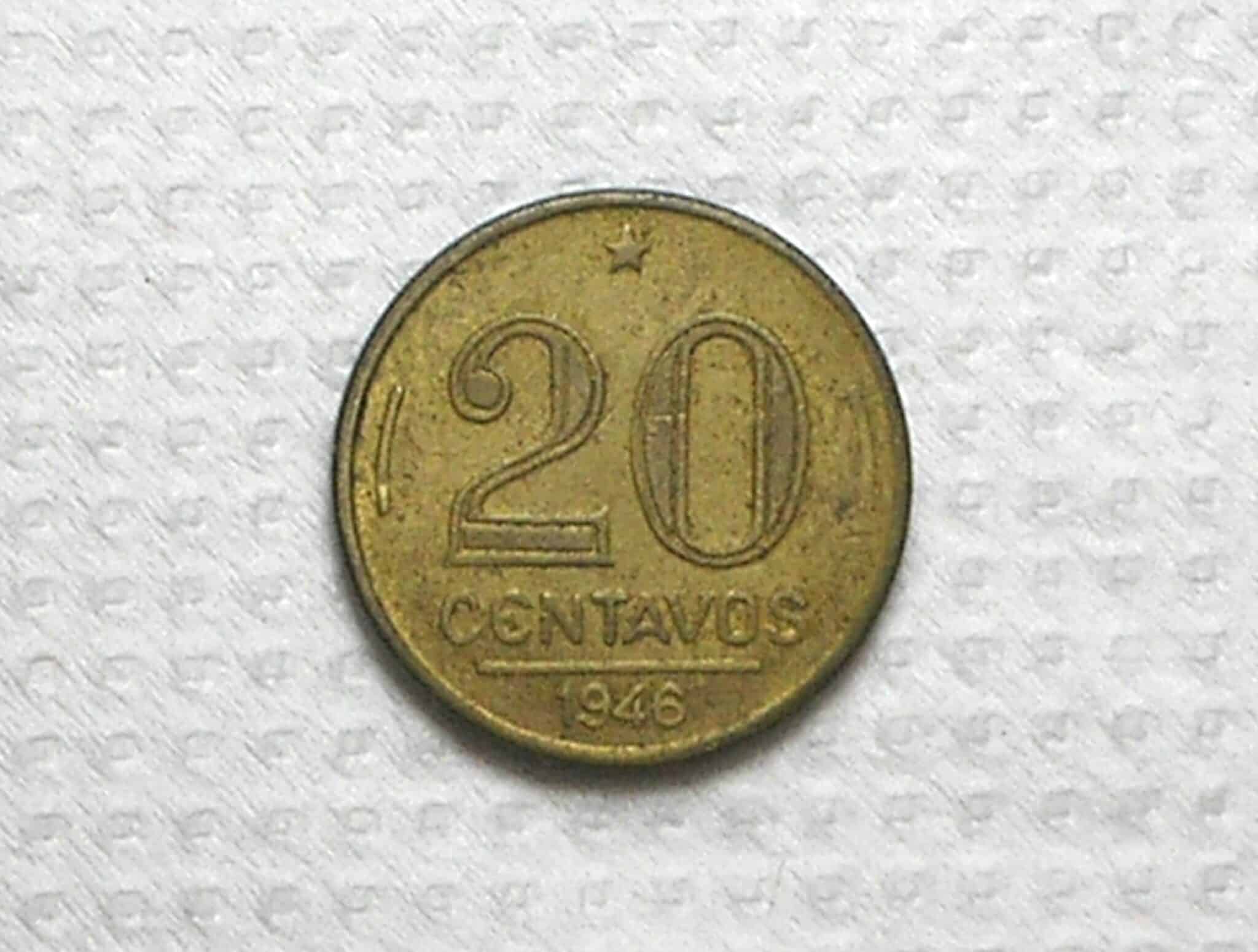 | Casa do Colecionador 20 Centavos - 1946 / Reverso Horizontal Esquerda / Rara / Alb.Rev.