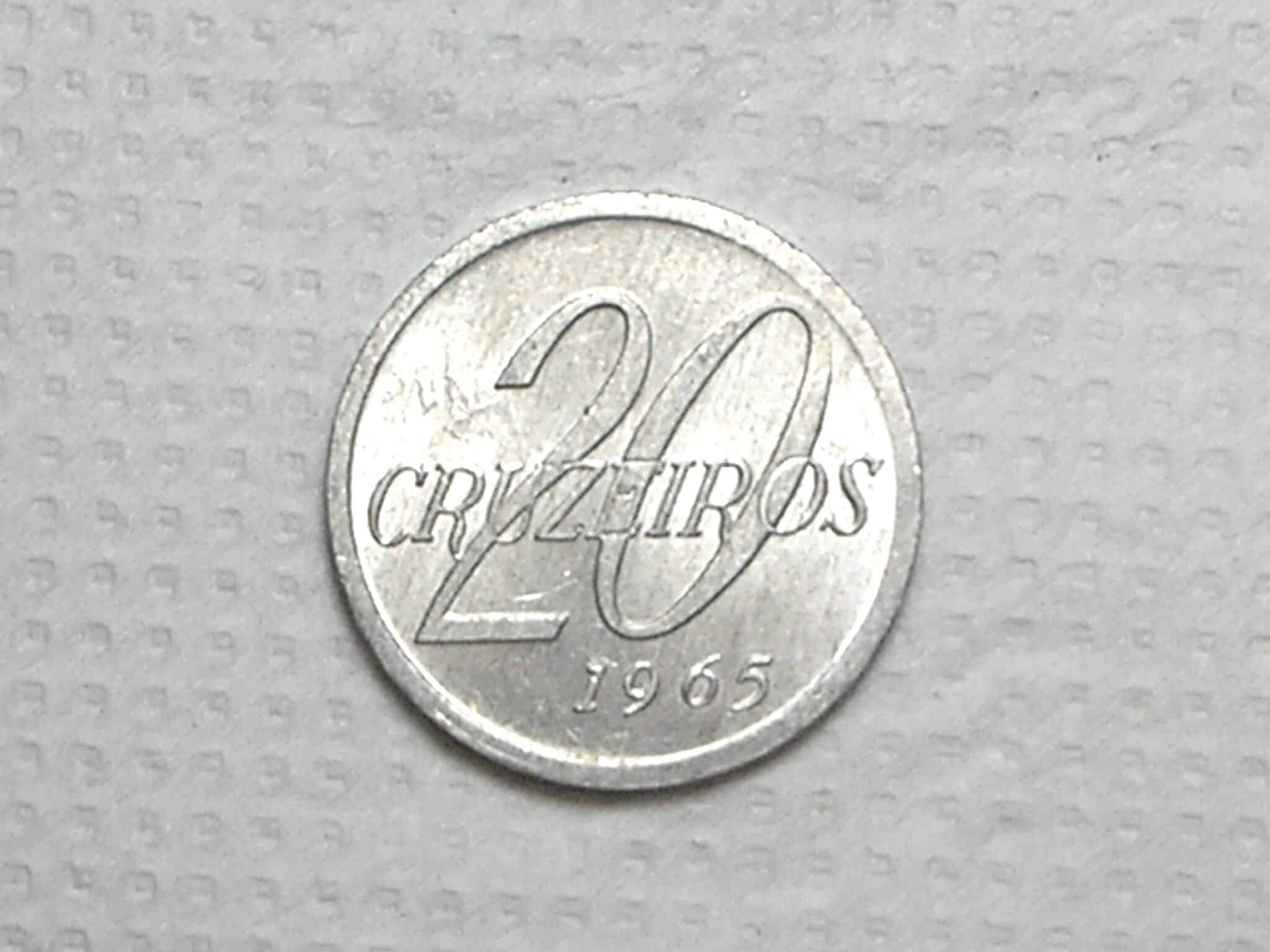 | Casa do Colecionador 20 Cruzeiros -1965 / *Reverso Quase Horizontal / Rrissima nessa data / Flor de Cunho / Alb.Rev.