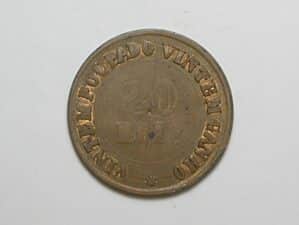 20 Réis 1900 sem data - anos 1900 / Falsa clássica da época / Bronzeada - procurada por colecionadores