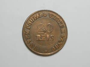 20 Réis 1900 sem data - anos 1900 / Falsa clássica da época / Bronzeada - procurada por colecionadores