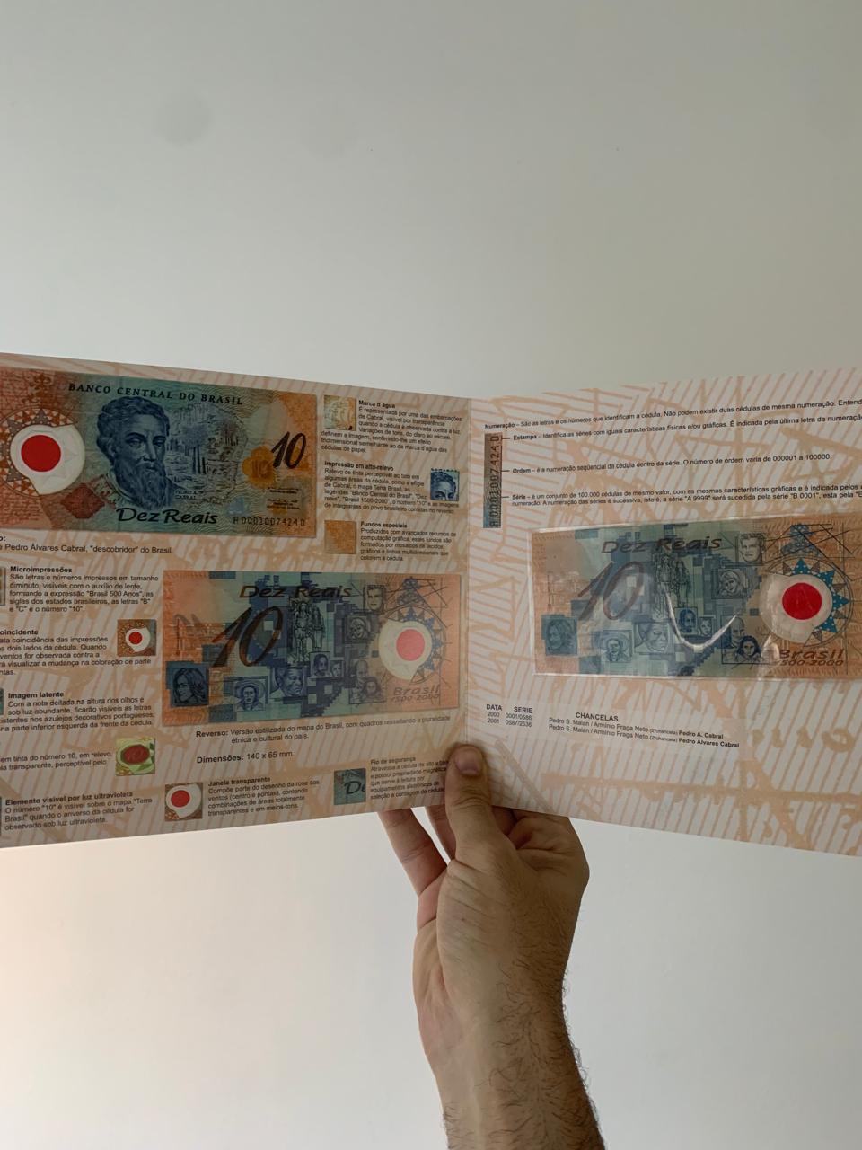 | Casa do Colecionador Encarte 10 reais polimero com cédula MBC