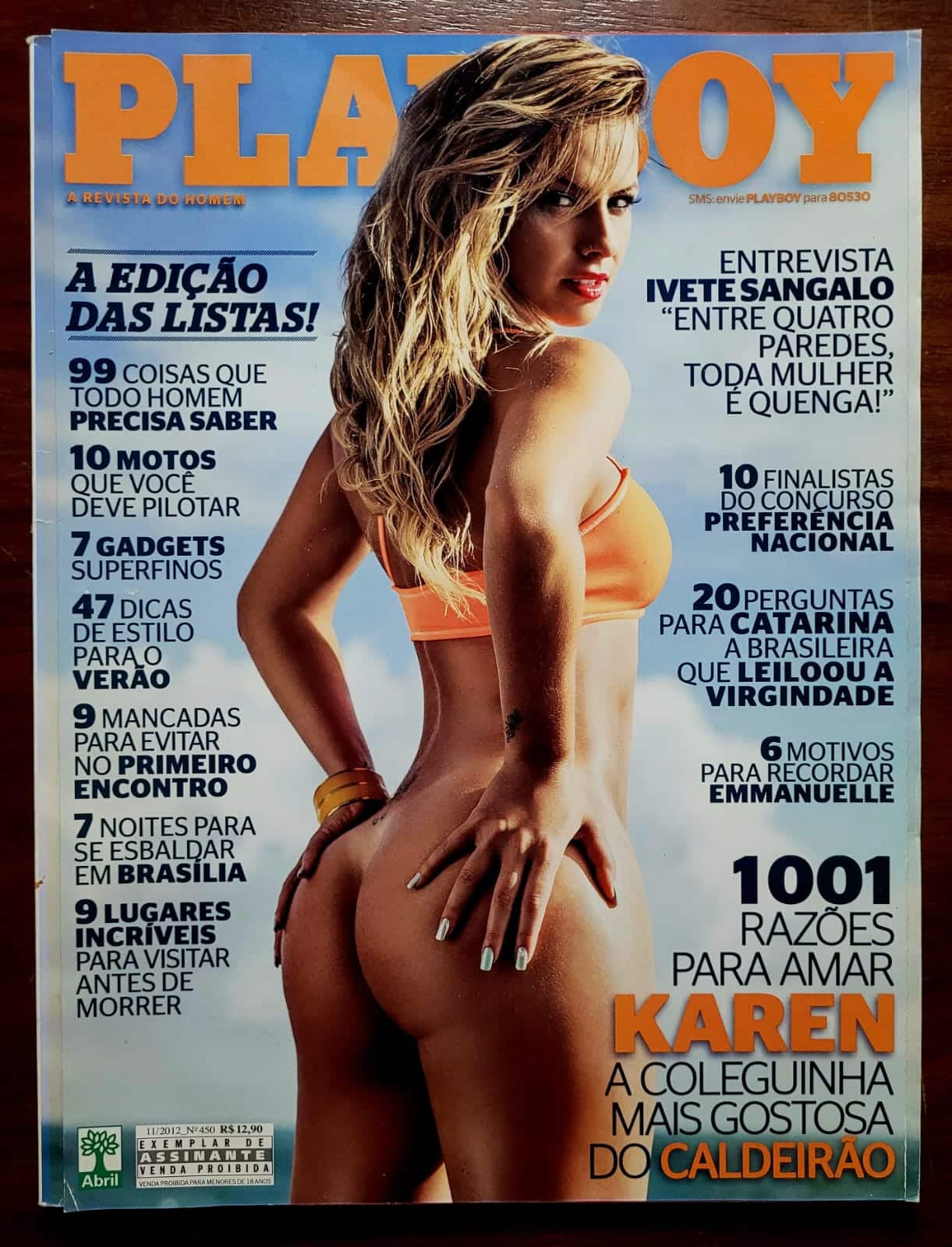 | Casa do Colecionador Playboy Nº 450 | Karen Kounrouzan | Edição de Assinante com Pôster | Novembro/2012