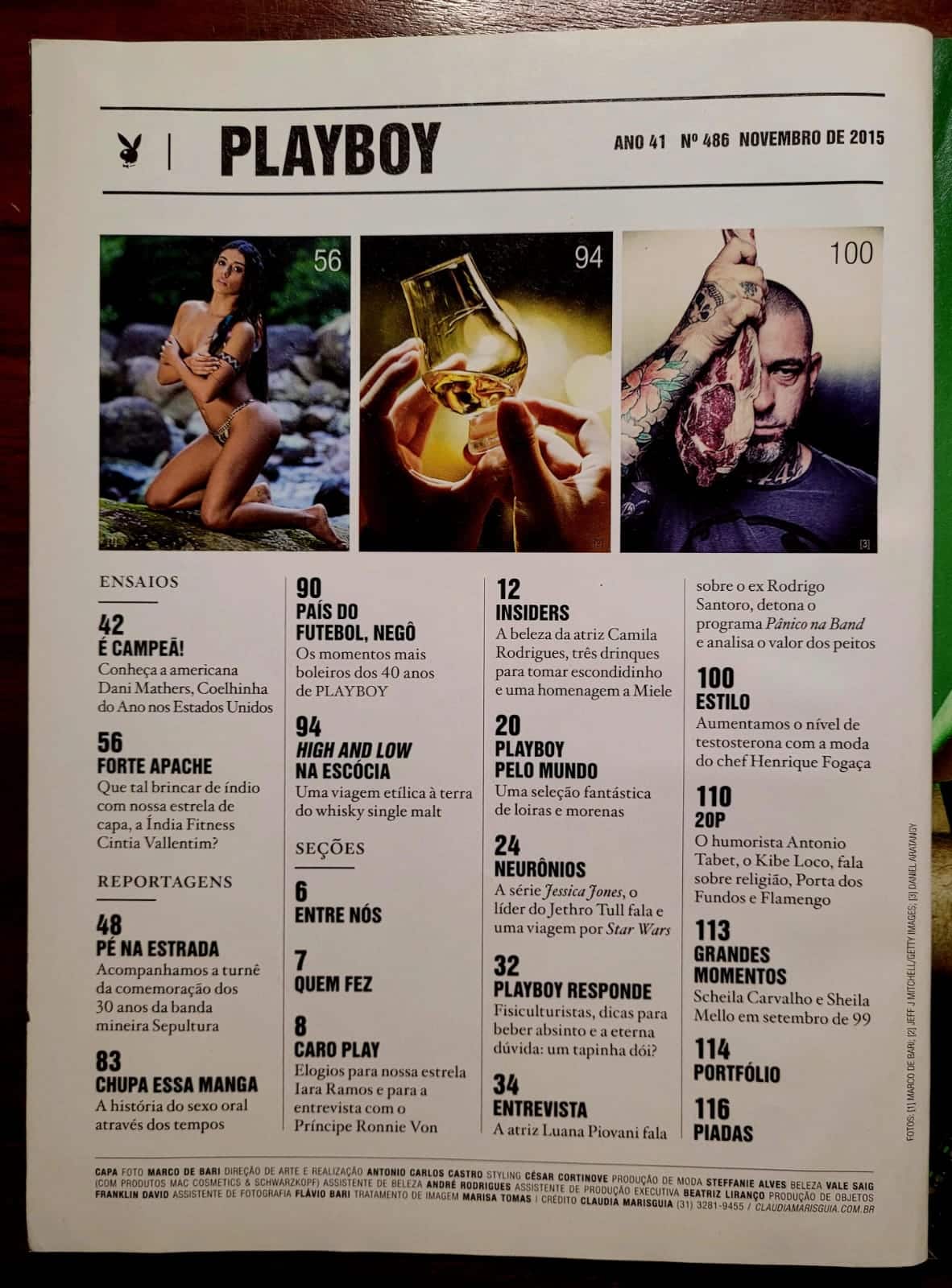 | Casa do Colecionador Playboy Nº 486 | Cintia Vallentim (Índia Fitness) | Penúltima Edição Editora Abril | (Novembro/2015)