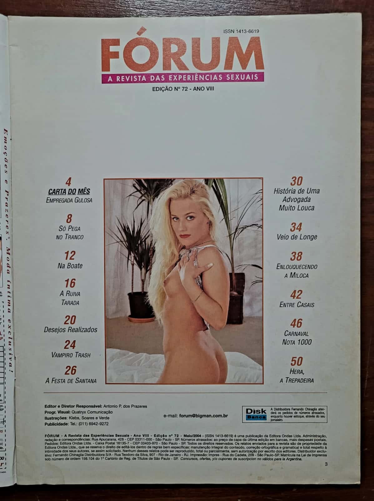 | Casa do Colecionador Revista Fórum Big Man Internacional Nº 72 | Swing e Relatos Reais | Maio 2004