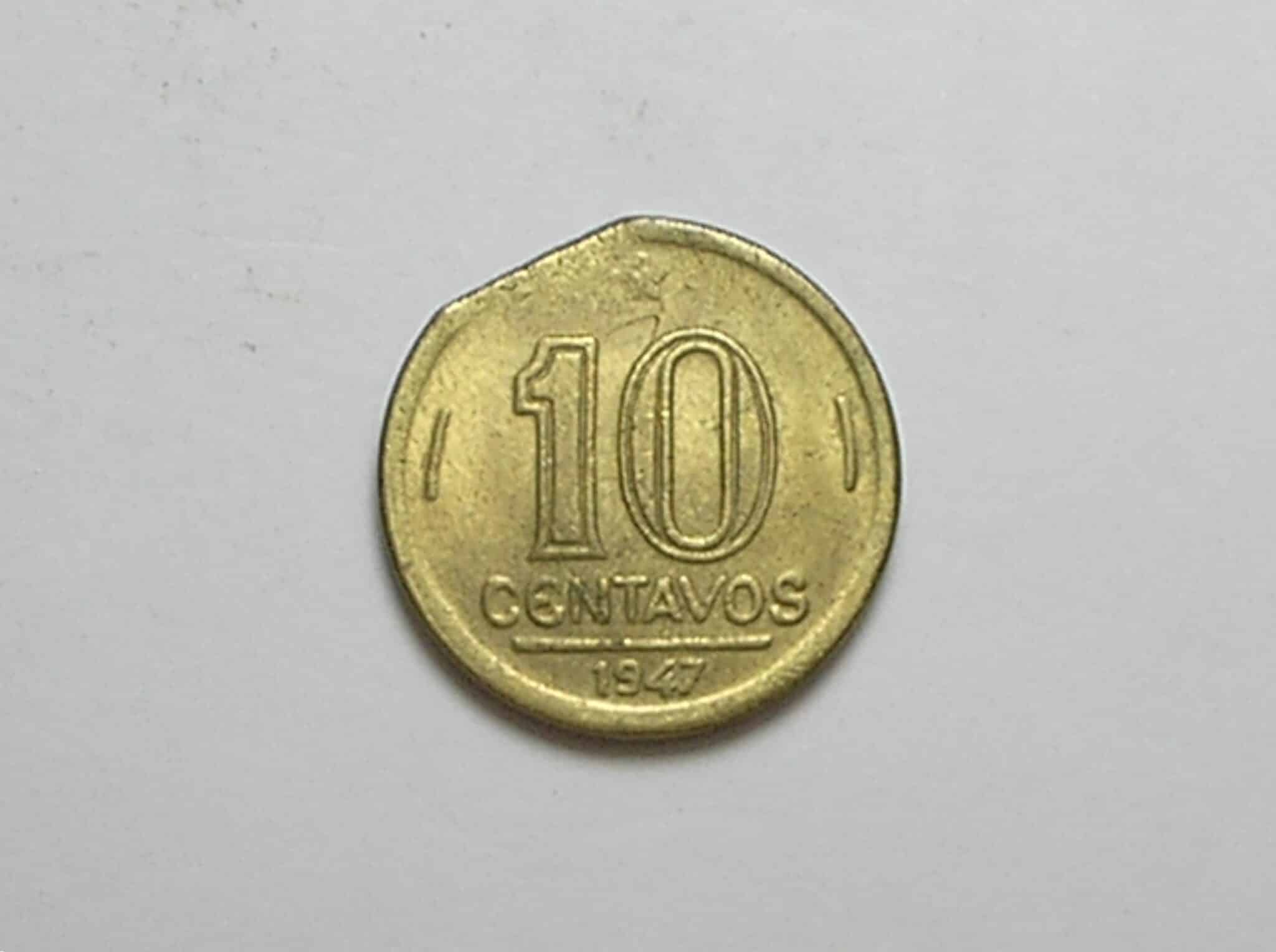 | Casa do Colecionador 10 Centavos - 1947 com final de chapa - raro aparecer - peça pra coleção