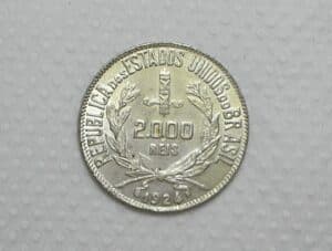 2.000 Réis - 1924 - Flor de Cunho - Raro no Estado / Prata / cod. 950.a