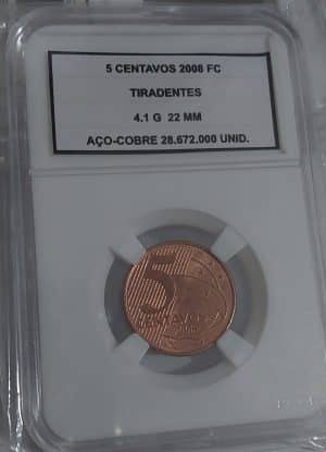 5 Centavos 2008 FC+Slab Sku 2453
