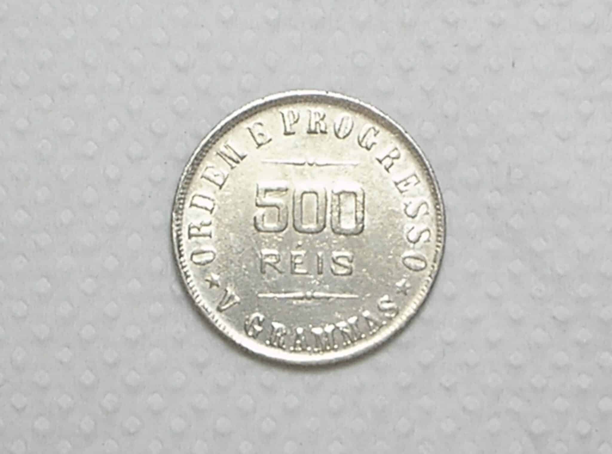 | Casa do Colecionador 500 Réis - 1906 - Sob/Fc / Prata / cod. 950