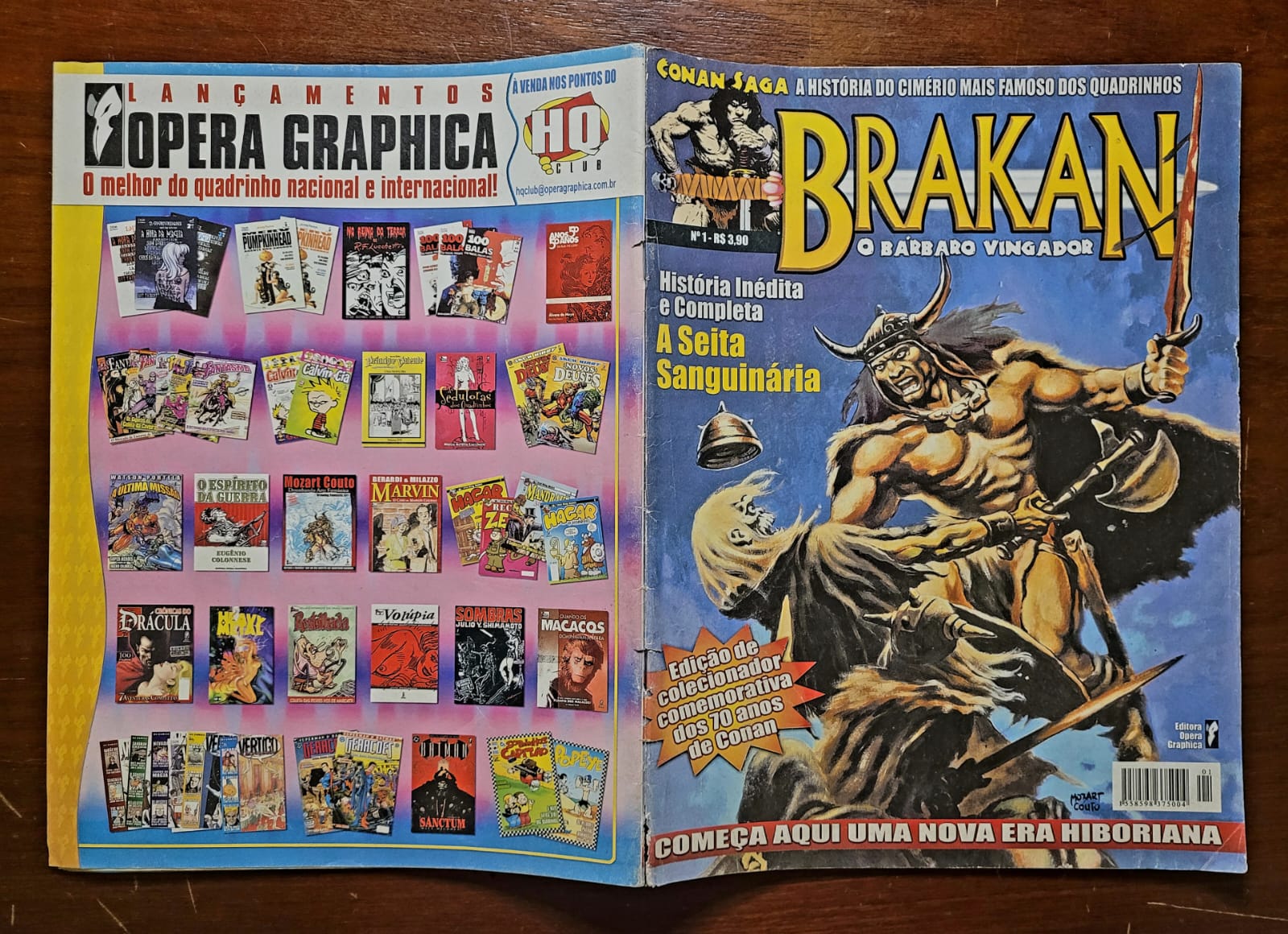 | Casa do Colecionador Brakan - O Bárbaro Vingador Nº 1 | A Seita Sanguinária | 2002 | Edição Comemorativa 70 Anos de Conan | Opera Graphica | Mozart Couto