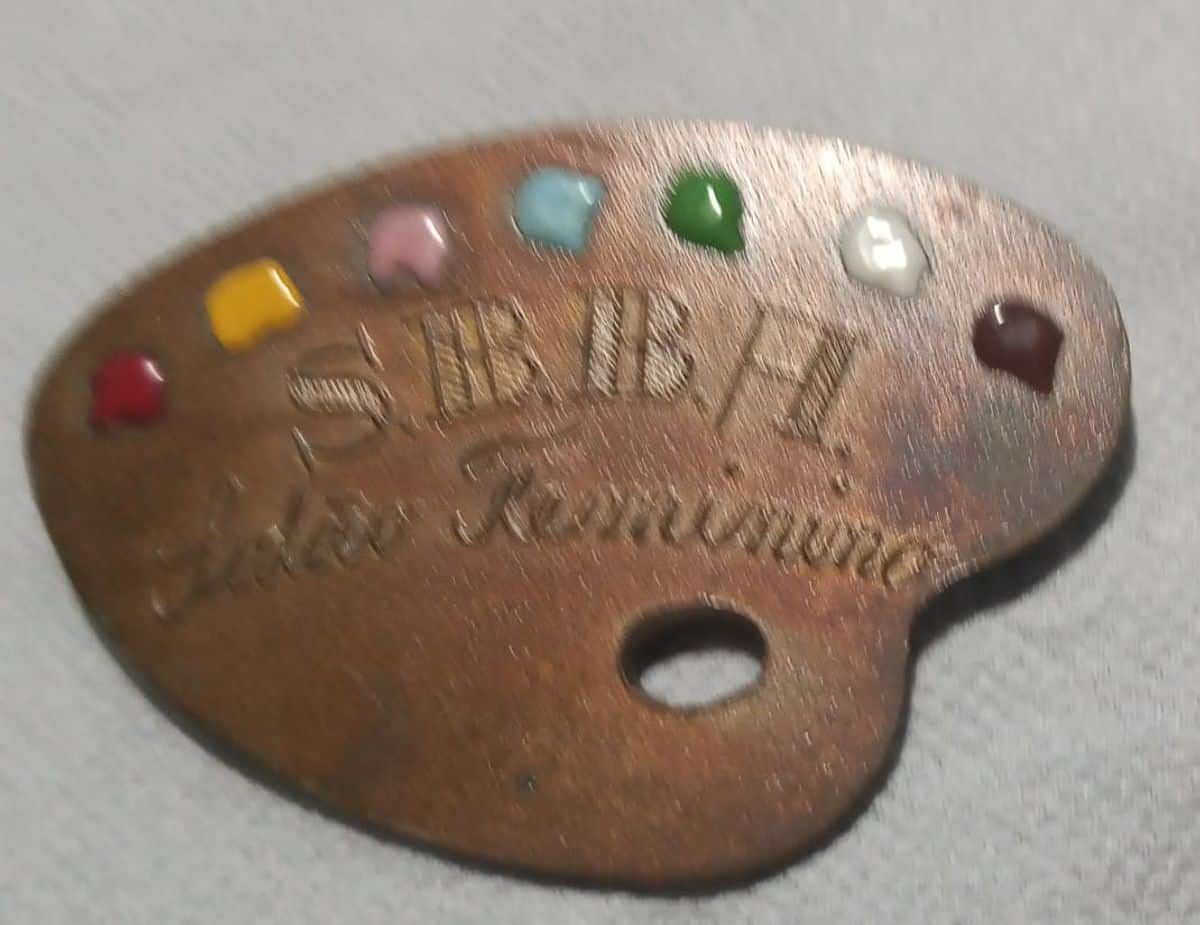 | Casa do Colecionador Broche Paleta Vintage S .B B. A. Salão Brasileiro Belas Artes Salão Feminino - RARISSIMO