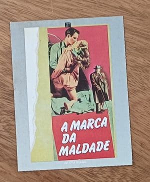 Cartão coleção Set. Ficha filme A marca da maldade 1968.