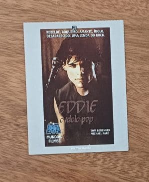 Cartão coleção Set. Ficha filme Eddie o idolo pop 1983.