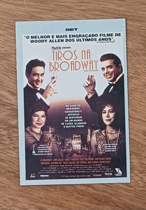 Cartão coleção Set. Ficha filme Tiros na Broadway 1994.