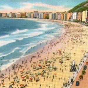 Cartão Postal Cidade do rio de Janeiro -Imagem da Praia de Copaacabana, Decada 40/50