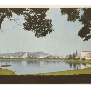 Cartão Postal São lLurenço Vista do Grande Lago do Parque das Aguas e do Balneário.