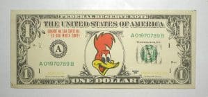 Cedula de Fantasia promocional / 1 Dollar Pica Pau / Linda cedula / Fe