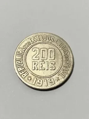 Moeda 200 Reis 1919 M. B. C.