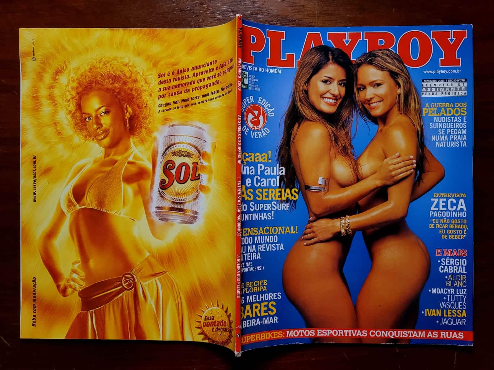 | Casa do Colecionador Playboy Nº 378 | Novembro/2006 | Ana Paula Leme & Carol Sica — As Sereias do SuperSurf | Super Edição de Verão | Pôster Excelente Estado