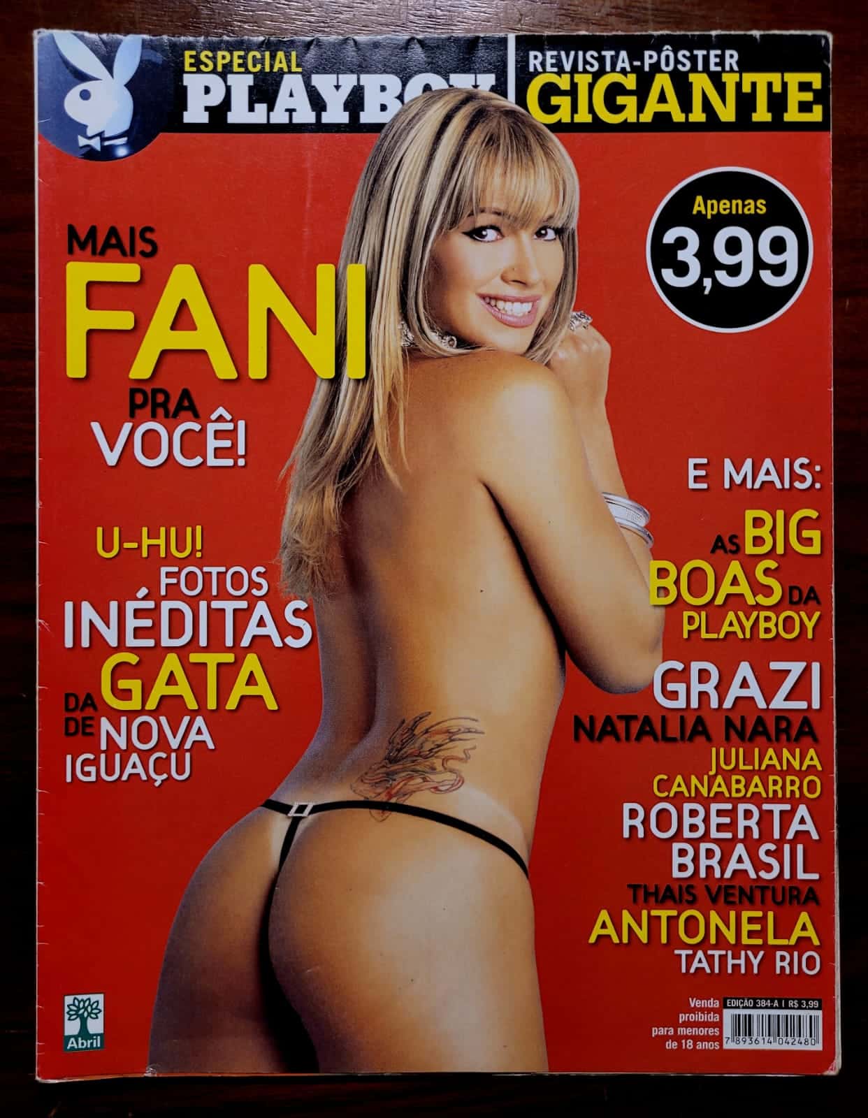 | Casa do Colecionador Playboy Nº 384-A | Maio/2007 | Revista-Pôster Gigante | Fani — BBB 7 | Big Boas da Playboy | Grazi, Natalia Nara, Roberta Brasil e Mais