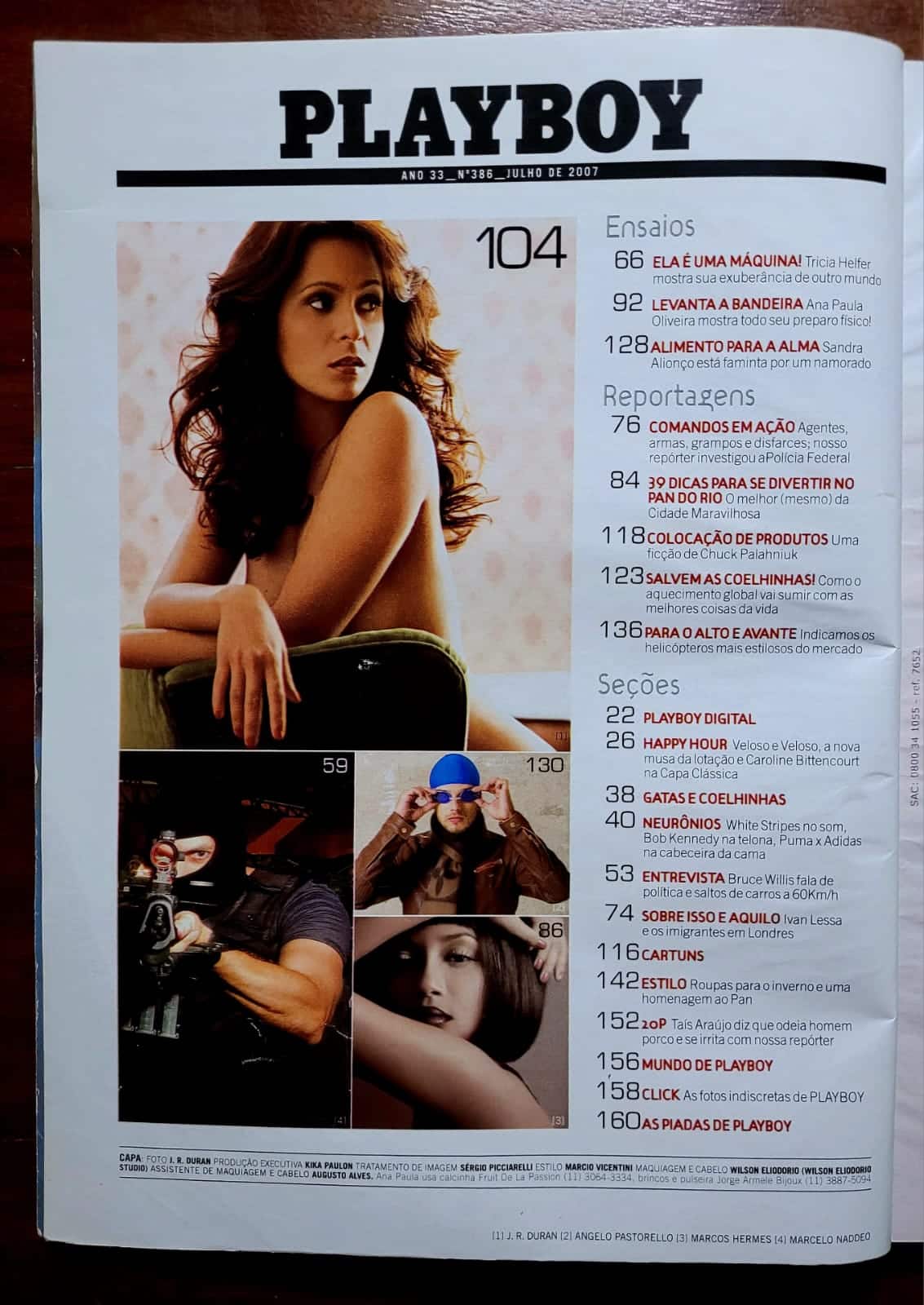 | Casa do Colecionador Playboy Nº 386 | Julho/2007 | Ana Paula Oliveira — A Bandeirinha | Pan-Americano Rio 2007 | Exemplar de Assinante