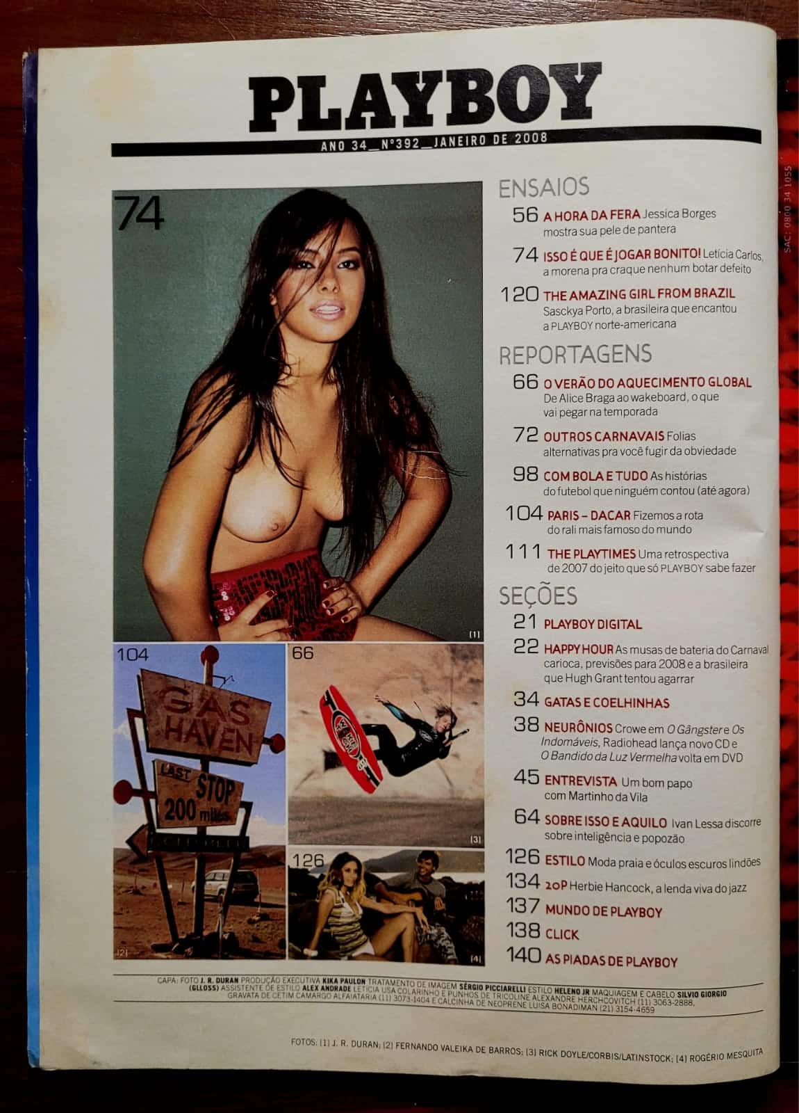 | Casa do Colecionador Playboy Nº 392 | Janeiro/2008 | Letícia Carlos | Exemplar de Banca com Pôster Presente