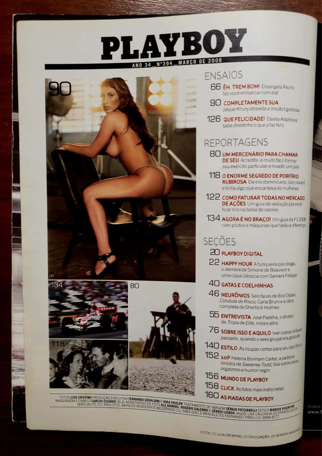 | Casa do Colecionador Playboy Nº 394 | Março/2008 | Jaque Khury do BBB 8 | Exemplar de Assinante com Pôster Presente | Guia Fórmula 1 2008