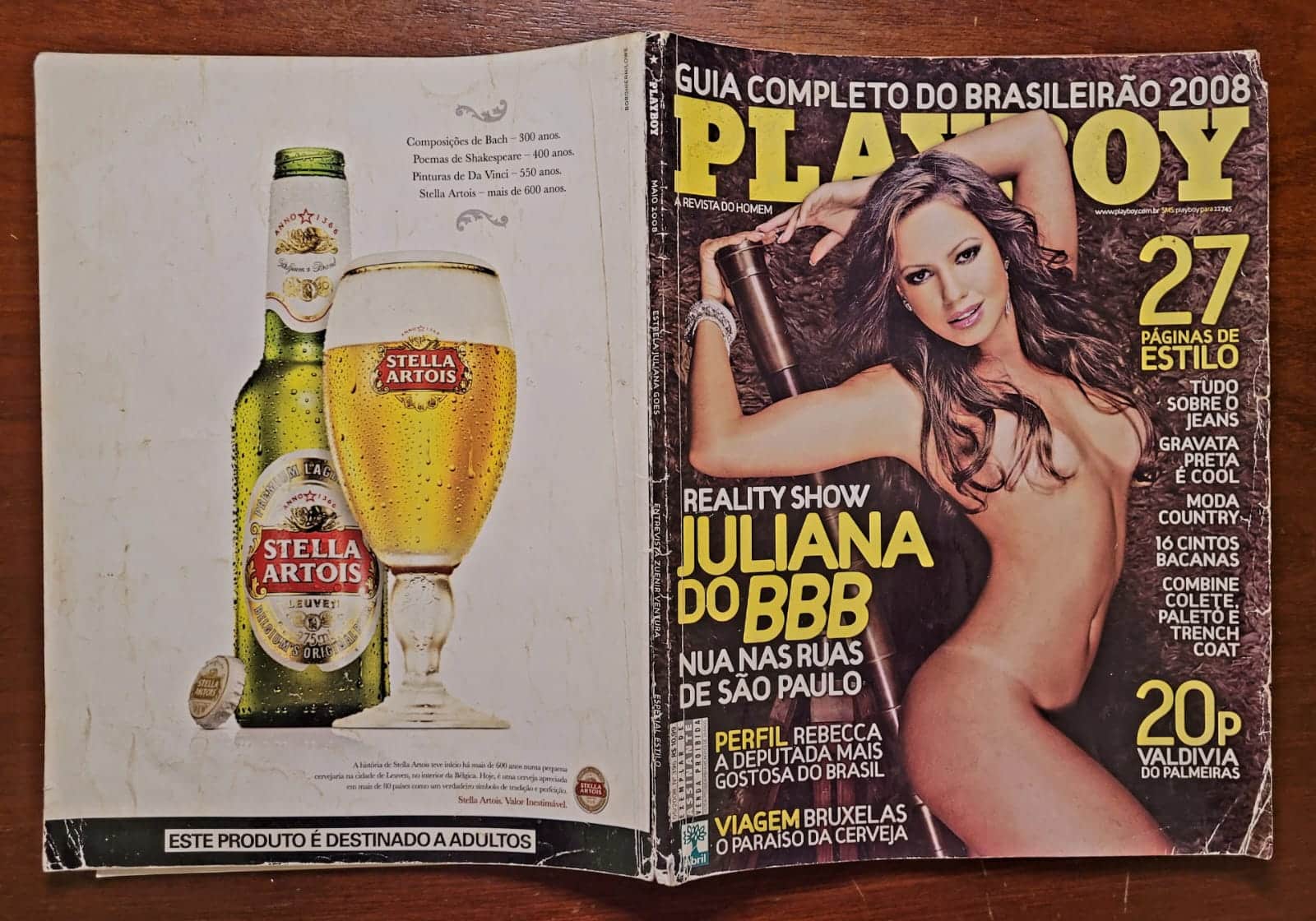 | Casa do Colecionador Playboy Nº 396 | Maio/2008 | Juliana Goes do BBB 8 | Exemplar de Assinante com Pôster Presente | Guia Completo do Brasileirão 2008