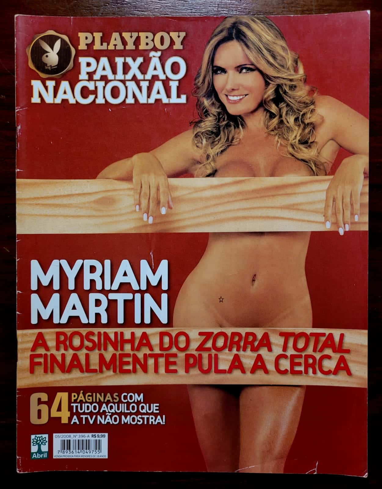 | Casa do Colecionador Playboy Nº 396 | Maio/2008 | Playboy Paixão Nacional | Myriam Martin - A Rosinha de Zorra Total | Edição Especial