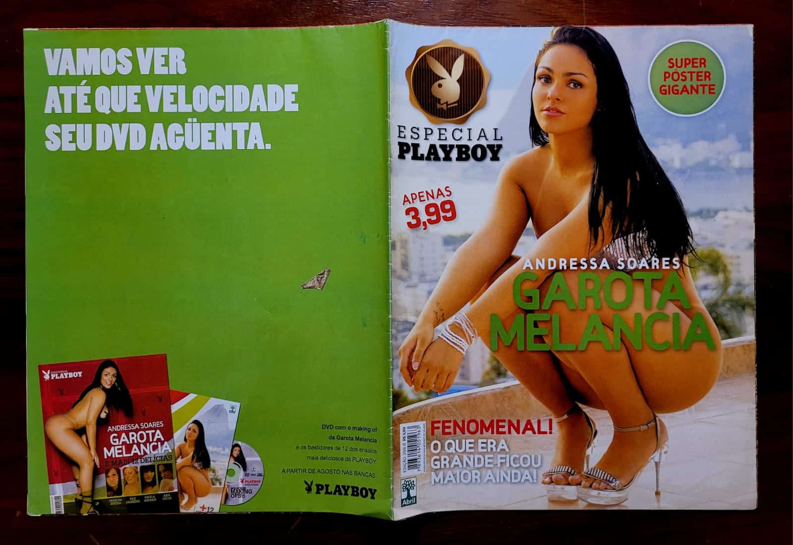 | Casa do Colecionador Playboy Nº 398-B | Especial Playboy | Andressa Soares - Mulher Melancia | Super Pôster Gigante | Revista-Pôster Especial
