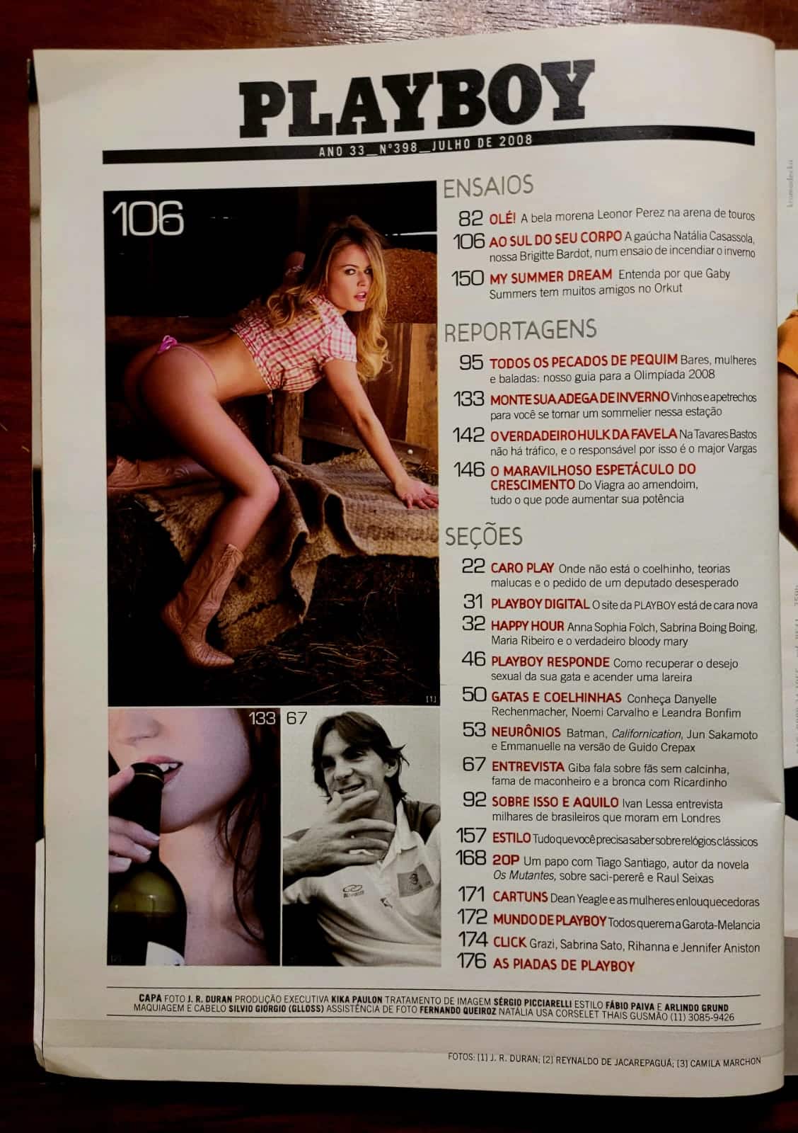 | Casa do Colecionador Playboy Nº 398 | Julho/2008 | Natália Casassola do BBB 8 | Exemplar de assinante com pôster presente | Edição muito lembrada