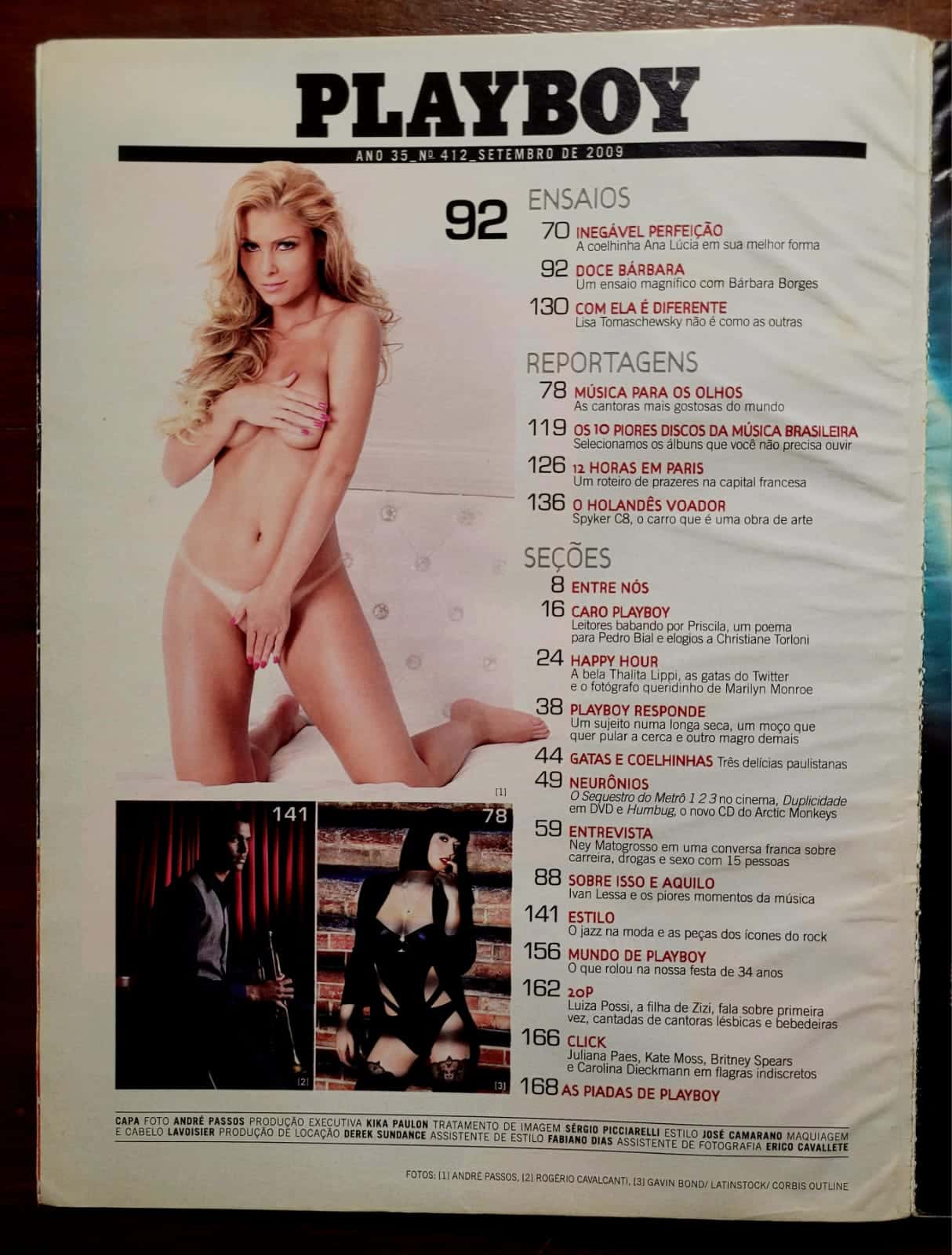 | Casa do Colecionador Playboy Nº 412 | Setembro/2009 | Bárbara Borges | Exemplar de Assinante com Pôster | Edição Especial de Música