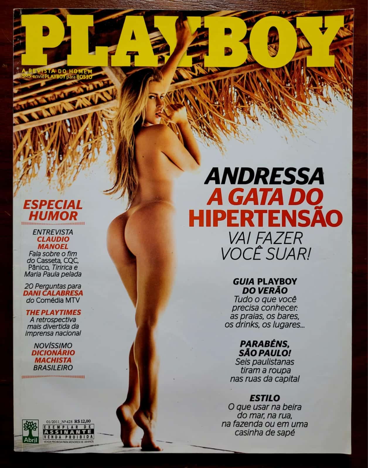 | Casa do Colecionador Playboy Nº 428 | Andressa Ribeiro | A Gata do Hipertensão | Pôster Original Incluso | Janeiro/2011