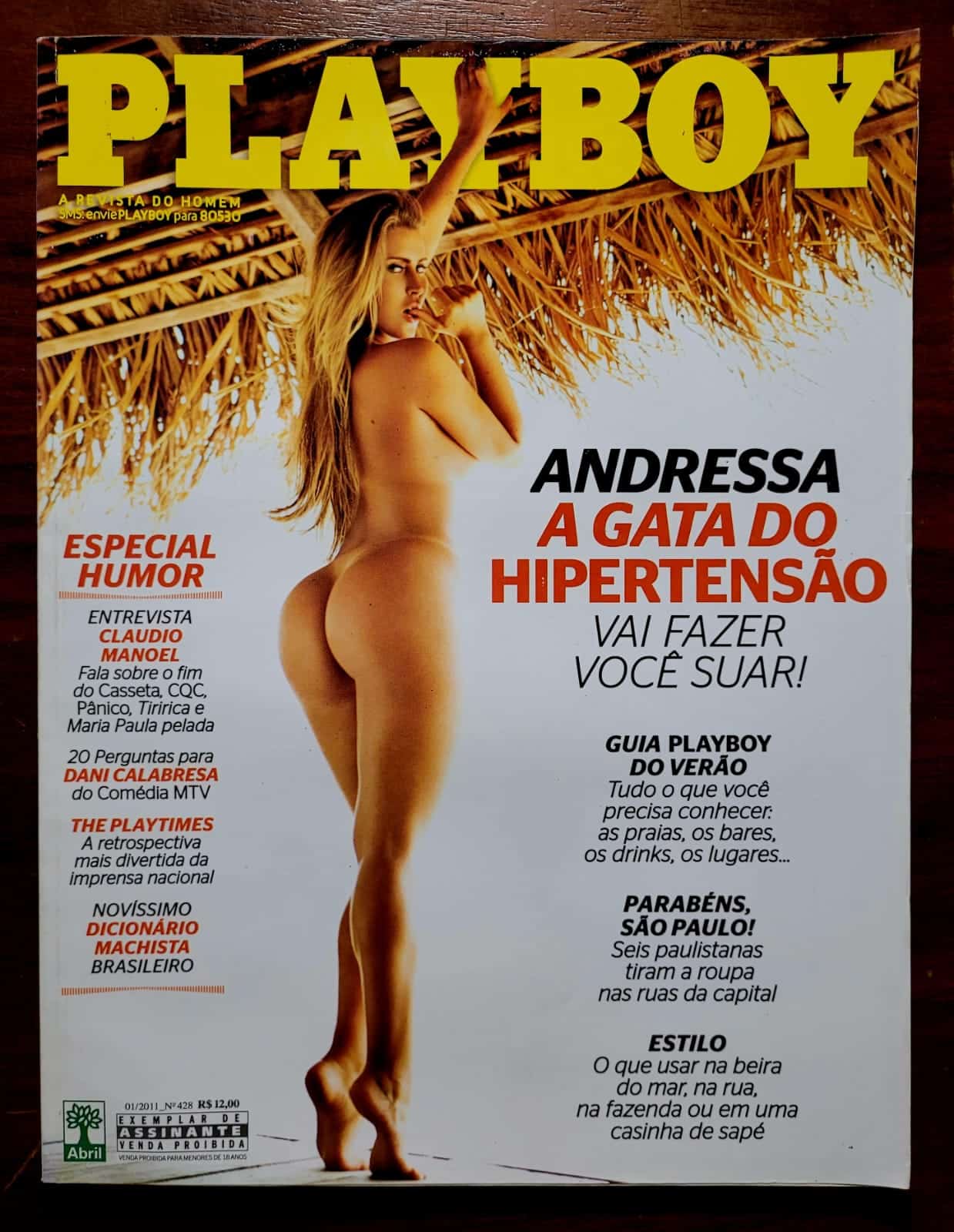 | Casa do Colecionador Playboy Nº 428 | Andressa Ribeiro | A Gata do Hipertensão | Pôster Original Incluso | Janeiro/2011